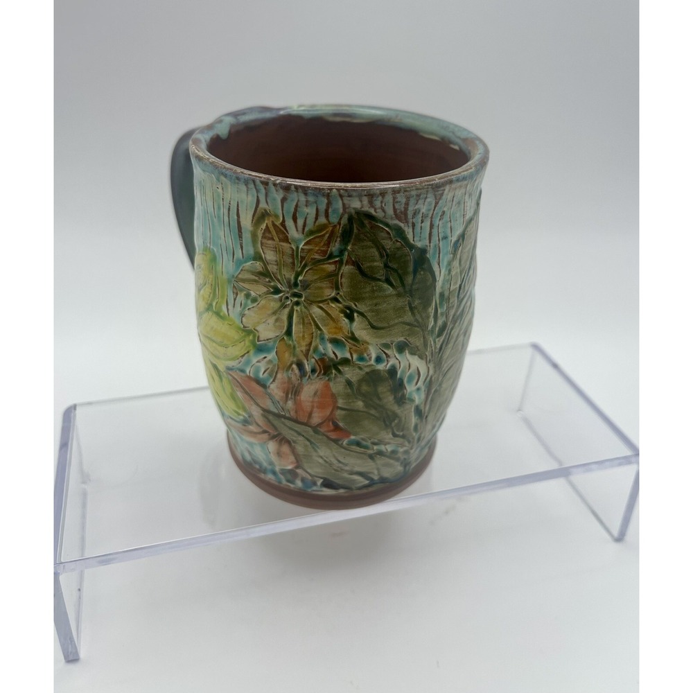 Molly Lithgo Handmade‎ Signed Pottery Mug Floral